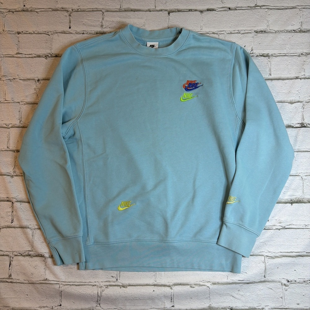 Nike Sportswear Essentials French Terry Sweatshirt Men's Sm Crew Neck Aqua